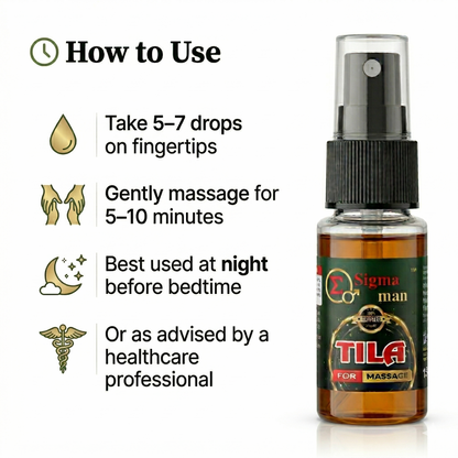 Sigma Man Tila - Herbal Massage Oil for Strength, Relaxation & Performance Support