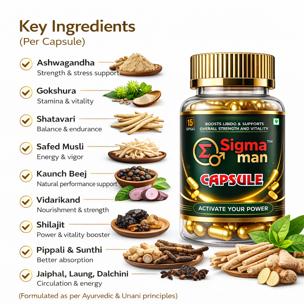 Sigma Man Capsule – Ayurvedic Herbal Supplement for Men